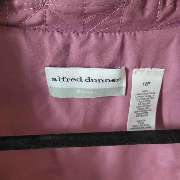 Purple Quilted Coat Alfred Dunner Embroidered Shaket - Picture 5 of 7